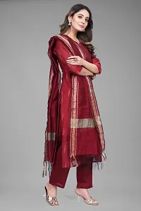 Stylish Fancy Designer Cotton Silk Kurta With Bottom Wear And Dupatta Set For Women-thumb1