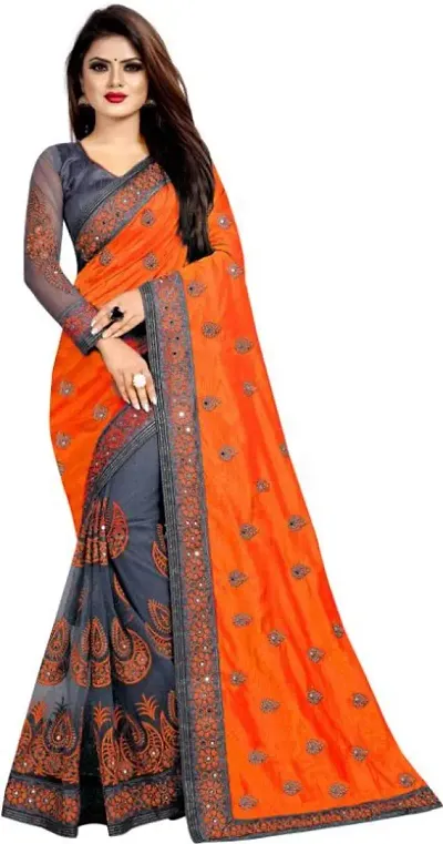 Alluring Net Saree with Blouse piece 