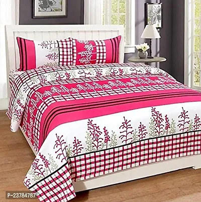 Fancy Polycotton Printed Bedsheet with 2 Pillow Covers-thumb0