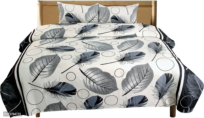 Fancy Polycotton Printed Bedsheet with 2 Pillow Covers-thumb0