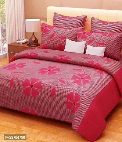 Fancy Polycotton Printed Bedsheet with 2 Pillow Covers-thumb0