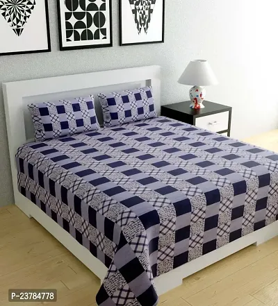 Fancy Polycotton Printed Bedsheet with 2 Pillow Covers-thumb0