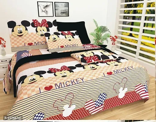 Fancy Polycotton Printed Bedsheet with 2 Pillow Covers-thumb0