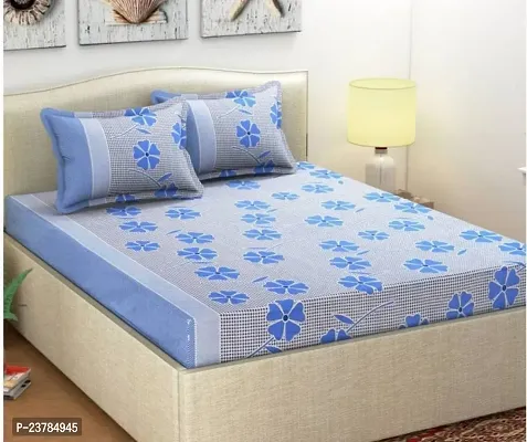 Fancy Polycotton Printed Bedsheet with 2 Pillow Covers