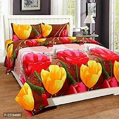 Fancy Polycotton Printed Bedsheet with 2 Pillow Covers-thumb0