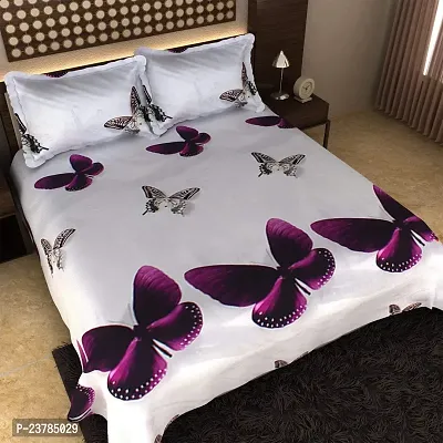 Fancy Polycotton Printed Bedsheet with 2 Pillow Covers-thumb0