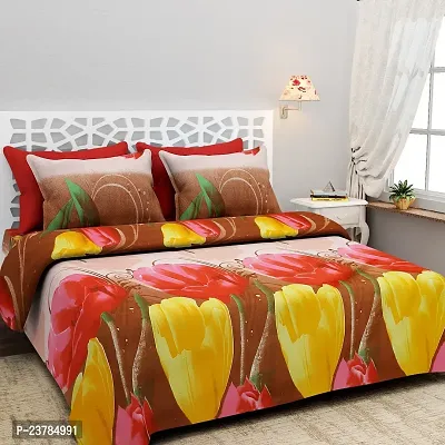 Fancy Polycotton Printed Bedsheet with 2 Pillow Covers