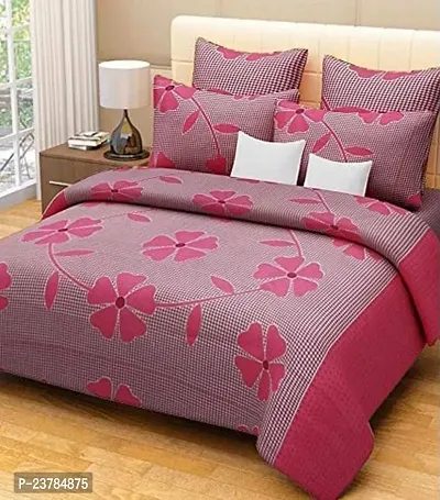 Fancy Polycotton Printed Bedsheet with 2 Pillow Covers-thumb0