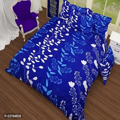 Fancy Polycotton Printed Bedsheet with 2 Pillow Covers-thumb0