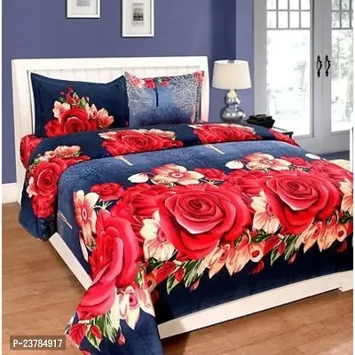 Fancy Polycotton Printed Bedsheet with 2 Pillow Covers-thumb0