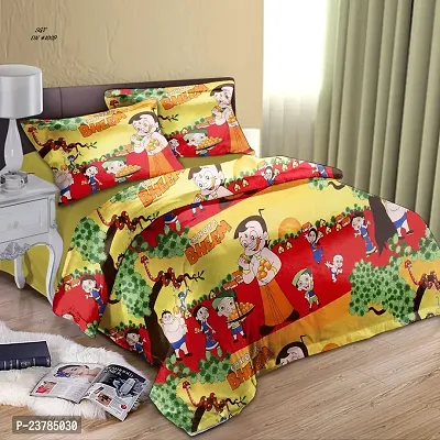 Fancy Polycotton Printed Bedsheet with 2 Pillow Covers-thumb0