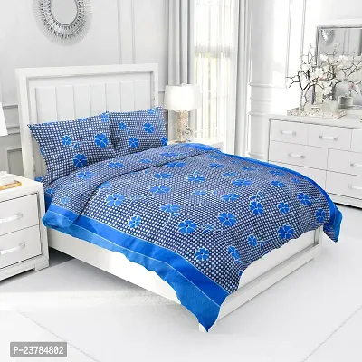 Fancy Polycotton Printed Bedsheet with 2 Pillow Covers-thumb0