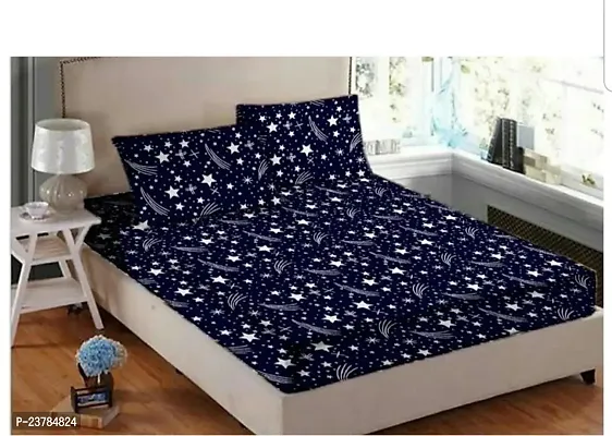 Fancy Polycotton Printed Bedsheet with 2 Pillow Covers-thumb0