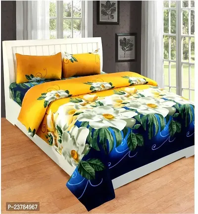 Fancy Polycotton Printed Bedsheet with 2 Pillow Covers-thumb0