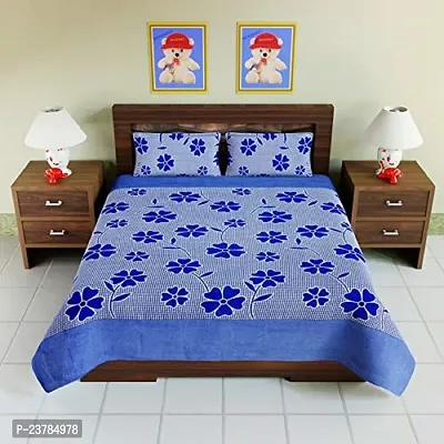 Fancy Polycotton Printed Bedsheet with 2 Pillow Covers-thumb0