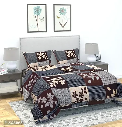 Fancy Polycotton Printed Bedsheet with 2 Pillow Covers