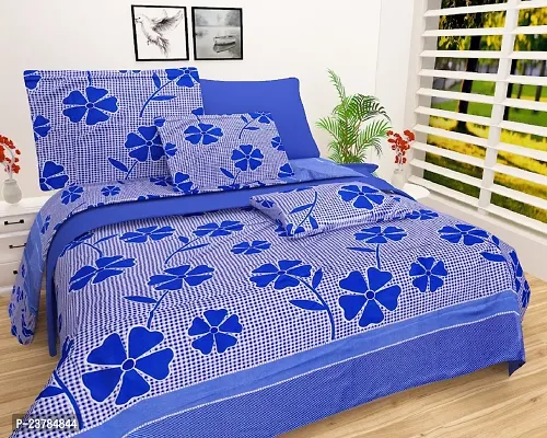 Fancy Polycotton Printed Bedsheet with 2 Pillow Covers-thumb0