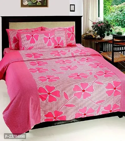 Fancy Polycotton Printed Bedsheet with 2 Pillow Covers-thumb0