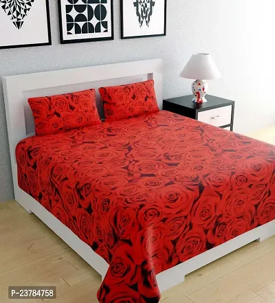 Fancy Polycotton Printed Bedsheet with 2 Pillow Covers-thumb0