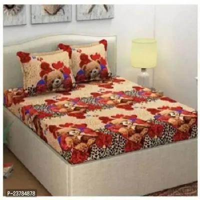 Fancy Polycotton Printed Bedsheet with 2 Pillow Covers-thumb0