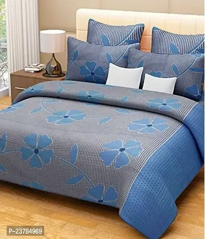 Fancy Polycotton Printed Bedsheet with 2 Pillow Covers-thumb0