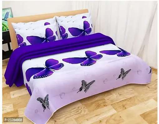 Fancy Polycotton Printed Bedsheet with 2 Pillow Covers-thumb0