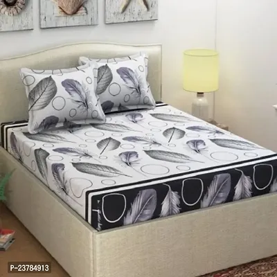 Fancy Polycotton Printed Bedsheet with 2 Pillow Covers-thumb0