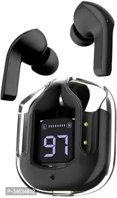 Stylish Black Bluetooth Wireless With Microphone In-ear Headphones-thumb0