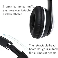 Wireless Headphones Bluetooth 5.0 Over Ear Headphones Foldable Headset with Built-in Mic Lightweight Headset with Memory Card Support Black-thumb2