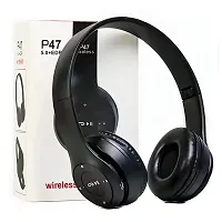 Wireless Headphones Bluetooth 5.0 Over Ear Headphones Foldable Headset with Built-in Mic Lightweight Headset with Memory Card Support Black-thumb3