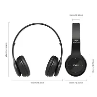 Wireless Headphones Bluetooth 5.0 Over Ear Headphones Foldable Headset with Built-in Mic Lightweight Headset with Memory Card Support Black-thumb1