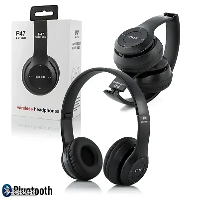 P47 Gaming Over Ear Headphones Wireless Bluetooth with Mic  ( pack of 1)-thumb3