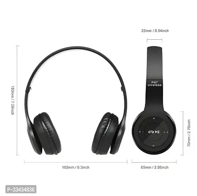 P47 Wireless Headphone with Mic, Over-Ear Design, Noise Cancellation, 10m Range pack of 1-thumb2