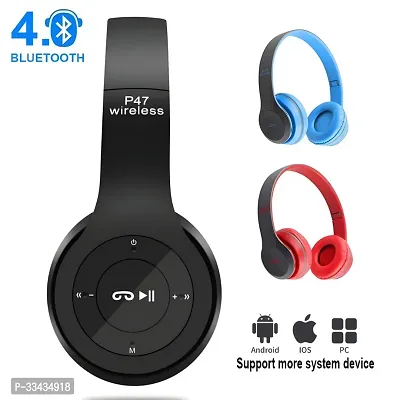 P47 Gaming Bluetooth Over Ear Wireless Headphones with Mic (Black)-thumb0