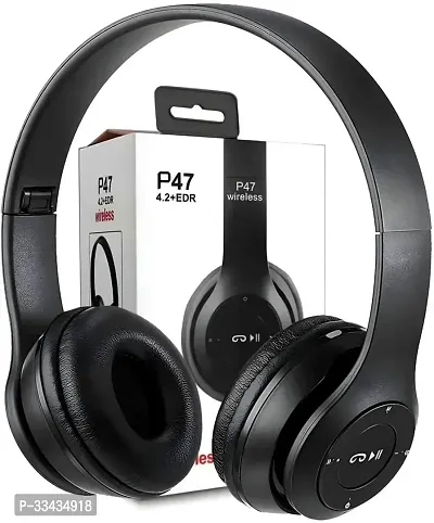 P47 Gaming Bluetooth Over Ear Wireless Headphones with Mic (Black)-thumb3