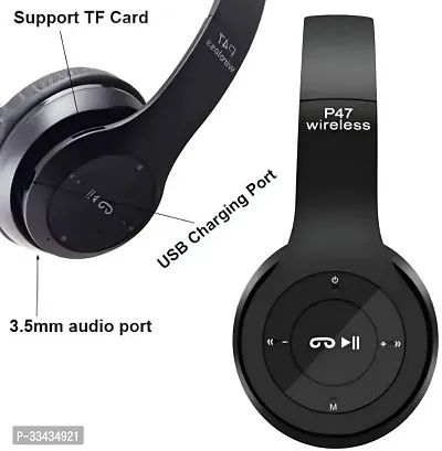 P47 New Bluetooth Headset (Black)-thumb2