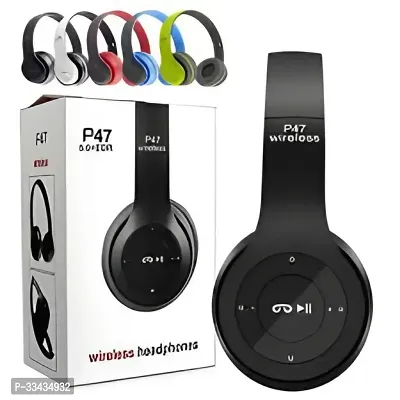 p47  Over ear Wireless Headphones with 60H Backup, Gaming Mode, Dual Pairing, ENC, AUX, Micro SD, Voice Assistant, Comfortable Earcups, Call Function-thumb3