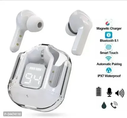 Ultrapod Transparent Digital Display True Wireless 5.0 Bluetooth ANC TWS in Ear Power LED Display, Active Noise Reduction,