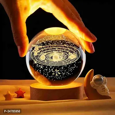 3D Crystal Ball Night Light with Wooden Base (1Pcs)-thumb0