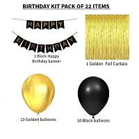 Happy Birthday Decoration Kit Combo - 22pcs Metallic balloons with Birthday-thumb1