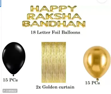 Rakshabandhan decoration Kits For your Brother Sister, Happy Rakshabandhan Special Surprice kit On rakshandhand Golden Black Pack of 35 Pcs-thumb2