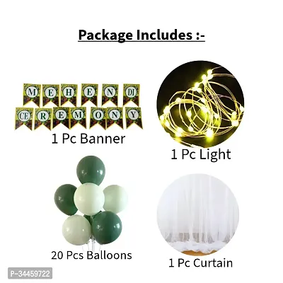 Party Box, Mehndi Ceremony, Green Golden White Themed Mehndi Celibration Decoration Kit For Groom and Bride-thumb2