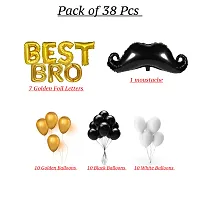 Rakshabandhan decoration Kits For your Brother Sister,Best Bro Special Surprice kit On rakshandhand Golden Black Silver Pack of 38 Pcs-thumb1