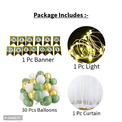 Party Box, Mehndi Ceremony, Green Golden White Themed Mehndi Celibration Decoration Kit For Groom and Bride-thumb2