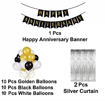 Happy Annversary Silver and Golden Combo Pack Decoration Kit For Love Ones-thumb1