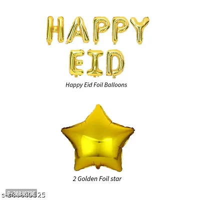 Eid Mubarak Decoraion Foil Balloons Pack of 12 pcs-thumb2