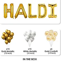 Haldi Decoration Kit Golden and white   40 Pcs Balloons-thumb1