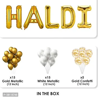 Haldi Decoration Kit Golden and white   40 Pcs Balloons-thumb2