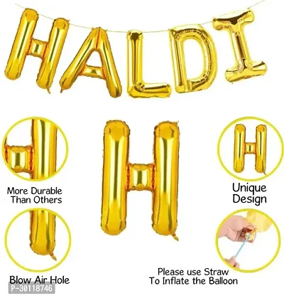 Haldi Decoration Kit Golden and white   40 Pcs Balloons-thumb3