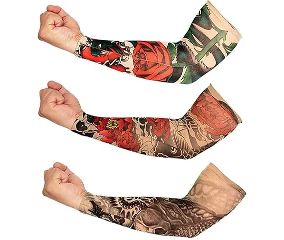 Stylish And Comfortable Printed Tattoo Arm Sleeve For Men Pack of 3